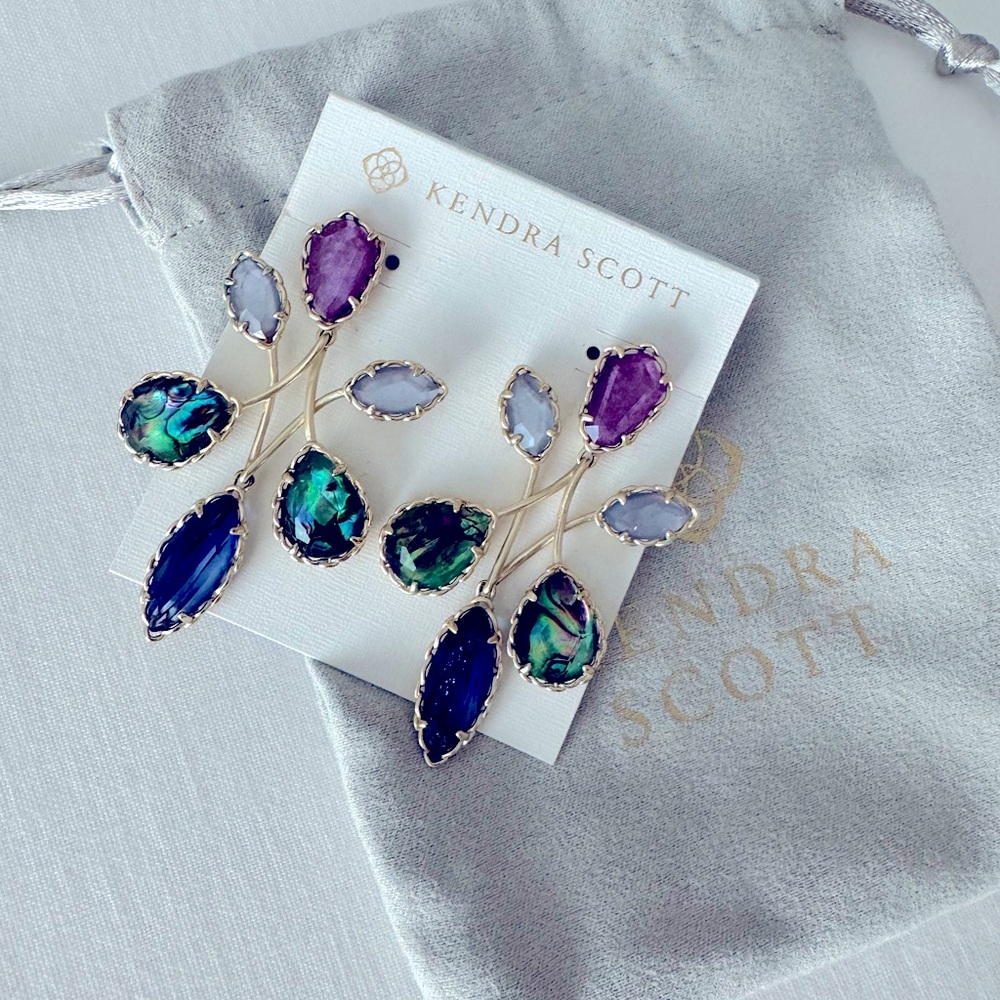 NWOT Kendra Scott Gwenyth Gold Statement Earrings